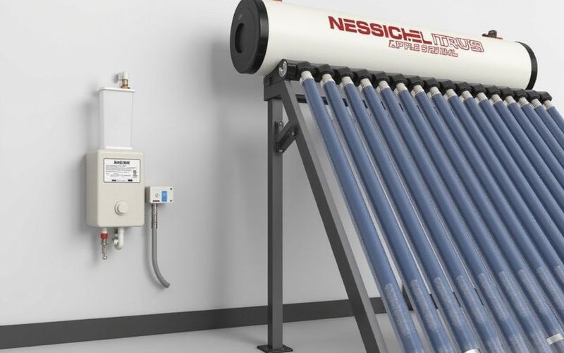 Electric booster element in solar tank