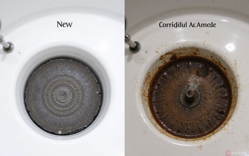New versus corroded anode comparison