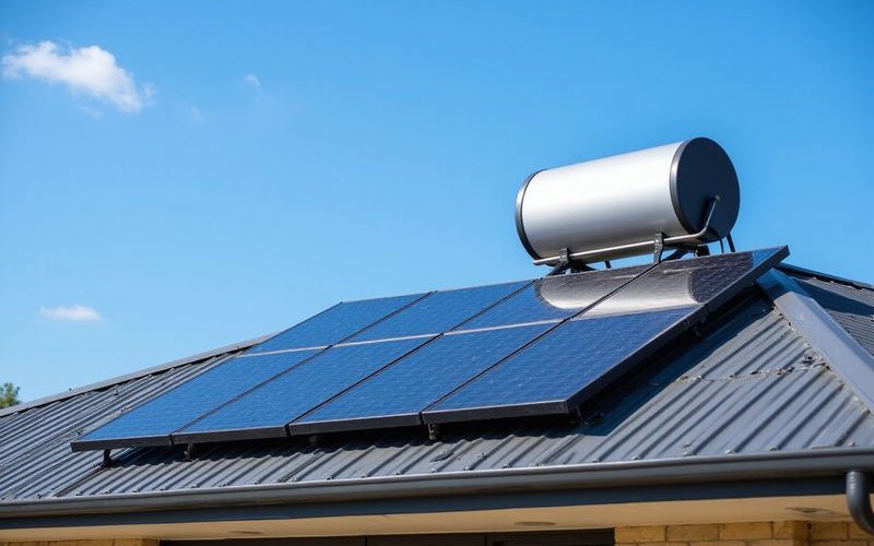 Solar hot water panels on roof