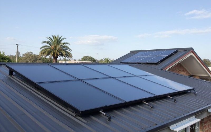 Solar thermal collectors on roof